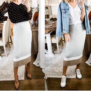 Color Block Sweater Skirt